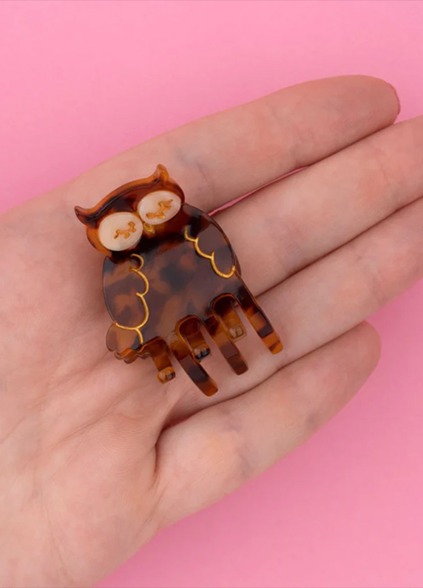 貓頭鷹迷你髮抓夾